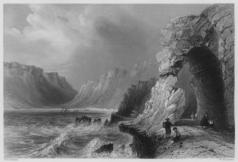 Glenariff, County Antrim (gravering) av William Henry (after) Bartlett