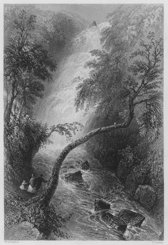 Torc Cascade (gravering) av William Henry (after) Bartlett