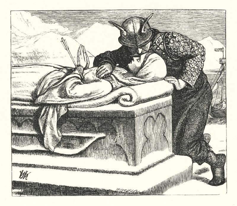 The Ballad of Oriana (gravering) av William Henry (after) Hunt