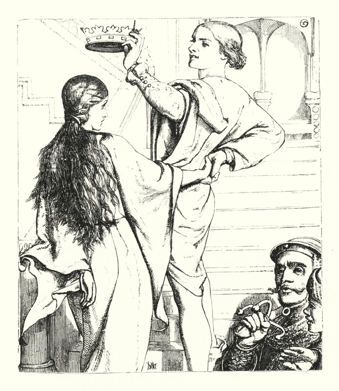 The Beggar Maid (gravering) av William Henry (after) Hunt