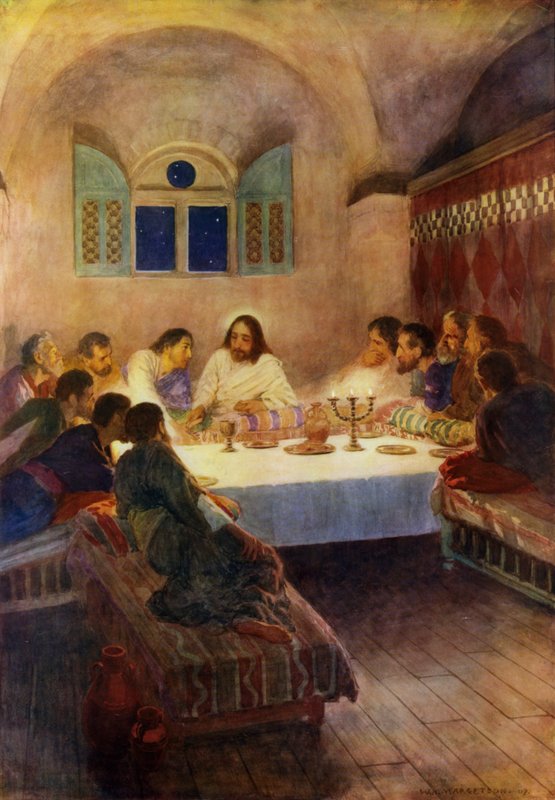 Nattverden (farge litho) av William Henry (after) Margetson