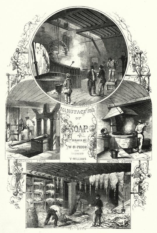 Produksjon av såpe (gravering) av William Henry Pike