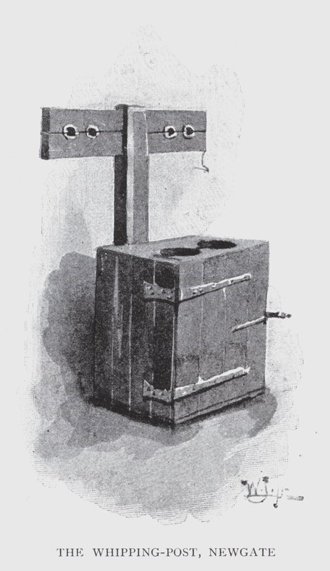 The Whipping-Post, Newgate (litho) av William Luker