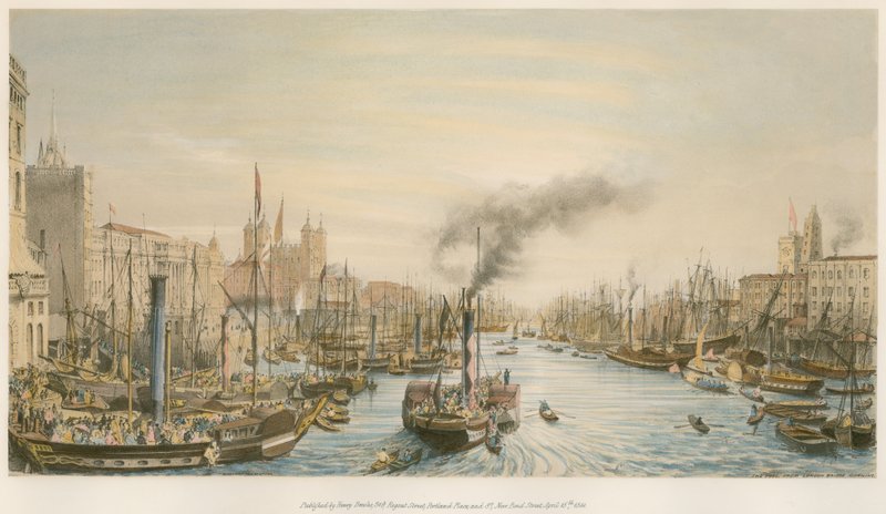 The Pool, fra London Bridge, morgen av William Parrott