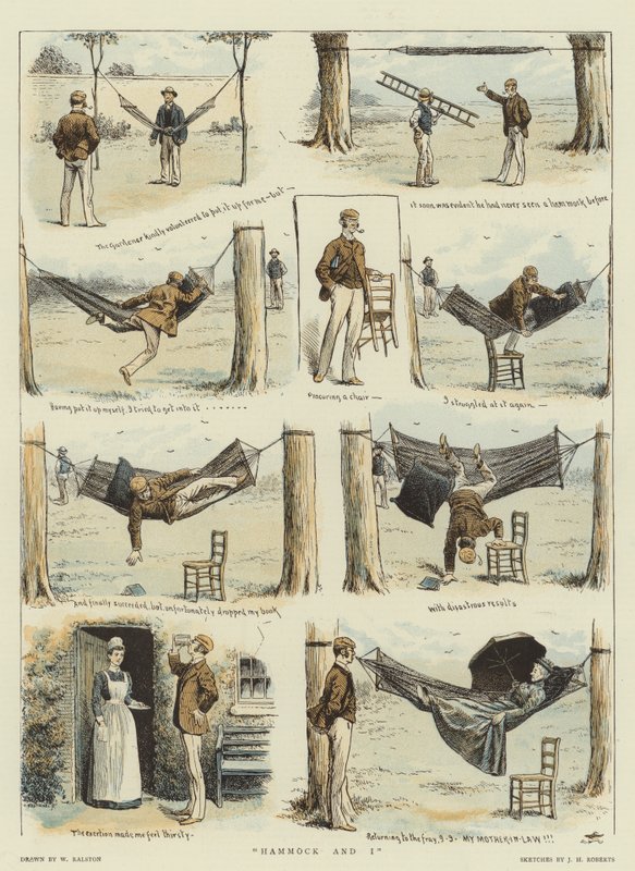 Hengekøye og jeg (chromolitho) av William Ralston