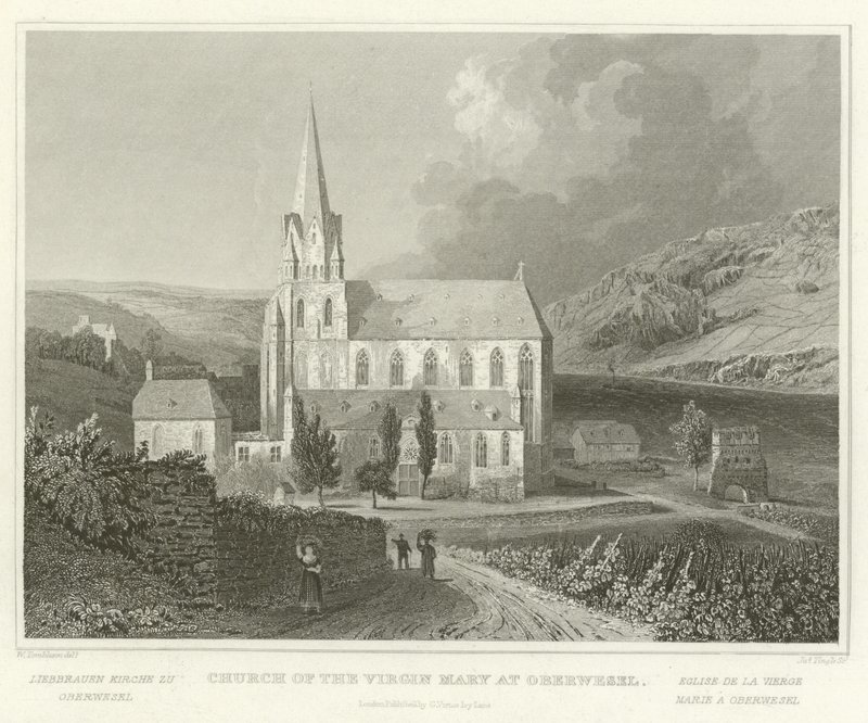Jomfru Maria kirke i Oberwesel av William Tombleson