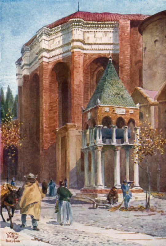 Bologna. S. Domenicol (farge litho) av William Wiehe Collins