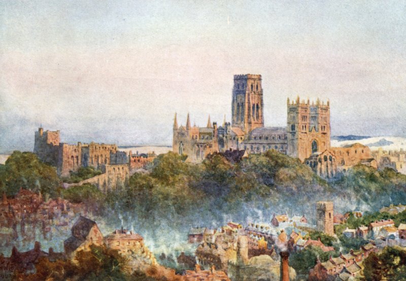 Canterbury fra jernbanen (farge litho) av William Wiehe Collins