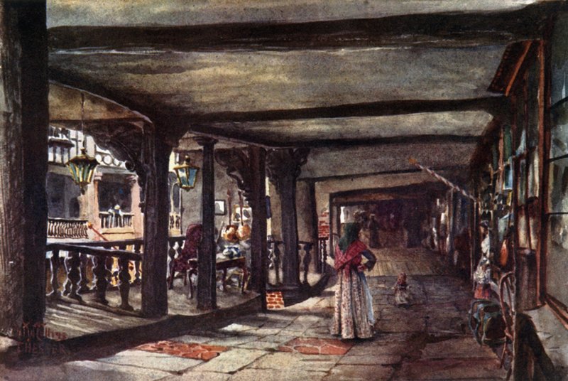 Chester, the Rows (farge litho) av William Wiehe Collins