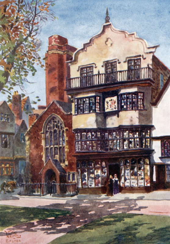 Exeter, Mol's Coffee Tavern (farge litho) av William Wiehe Collins