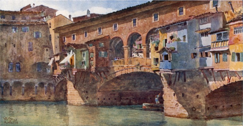Firenze. Ponte Vecchio (farge litho) av William Wiehe Collins