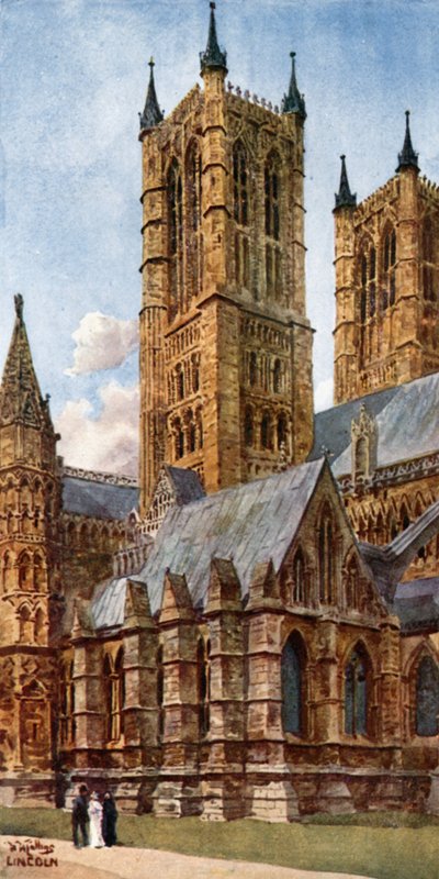 Lincoln, West Towers (farge litho) av William Wiehe Collins