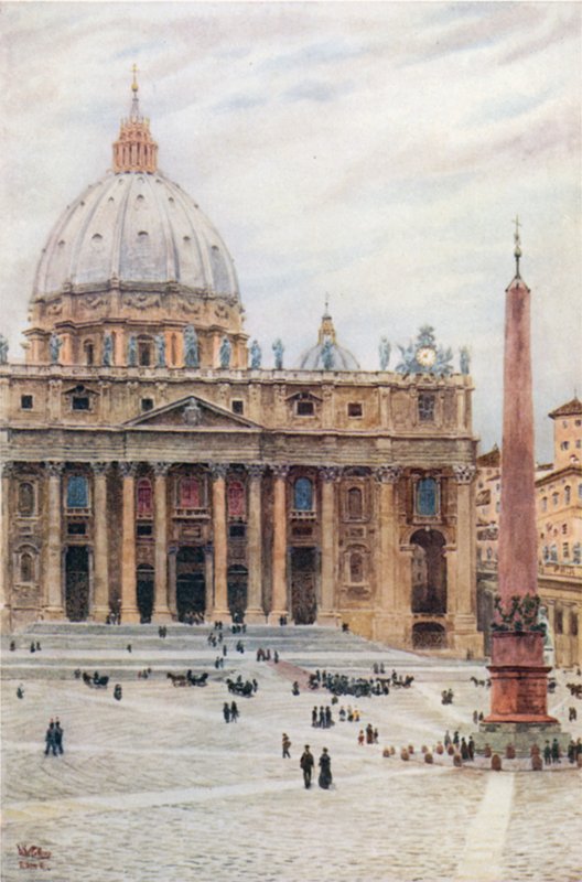 Roma. S. Peters (farge litho) av William Wiehe Collins