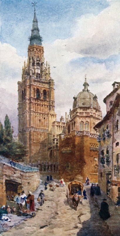 Toledo, katedralen (farge litho) av William Wiehe Collins