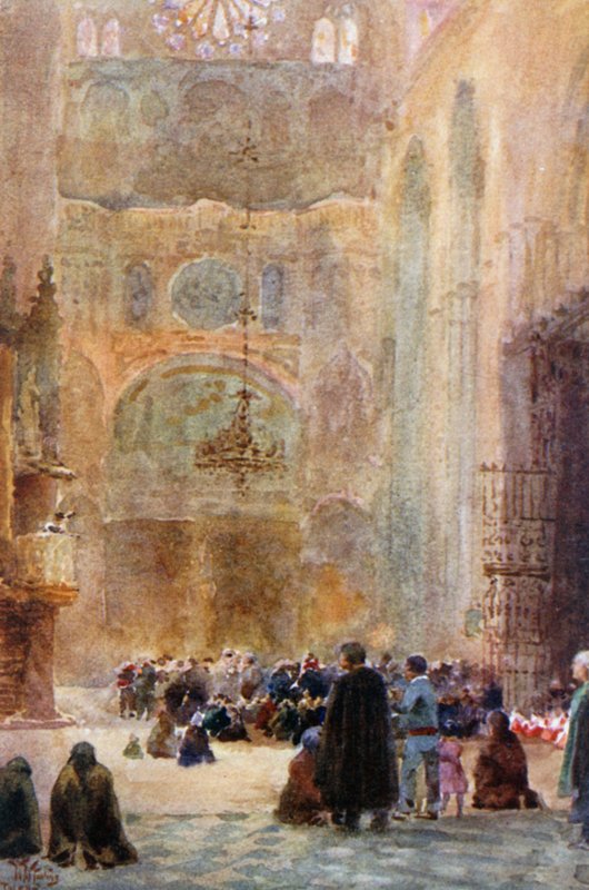 Toledo, South Transept (farge litho) av William Wiehe Collins