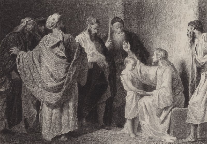 Jesus og et barn av after Albert Robida