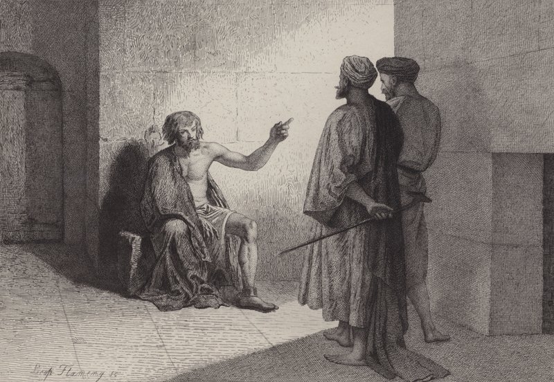 Døperen Johannes i fengselet av after Albert Robida