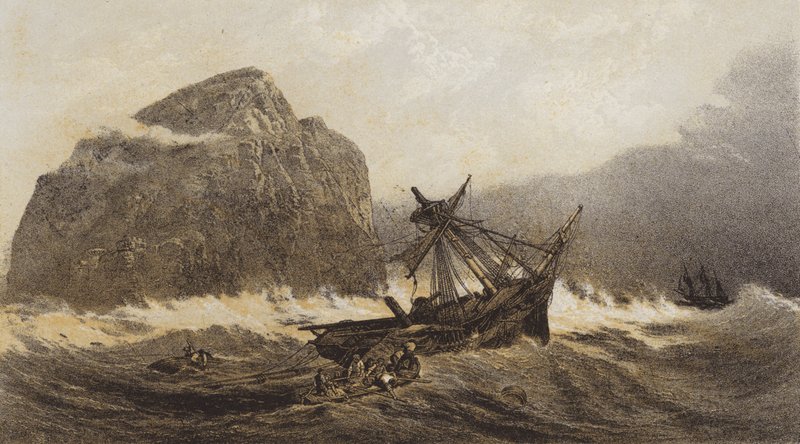 The Bass Rock (chromolitho) av after C. Stanfield