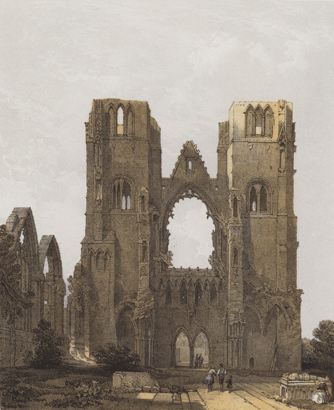 Elgin Cathedral (chromolitho) av after David Roberts