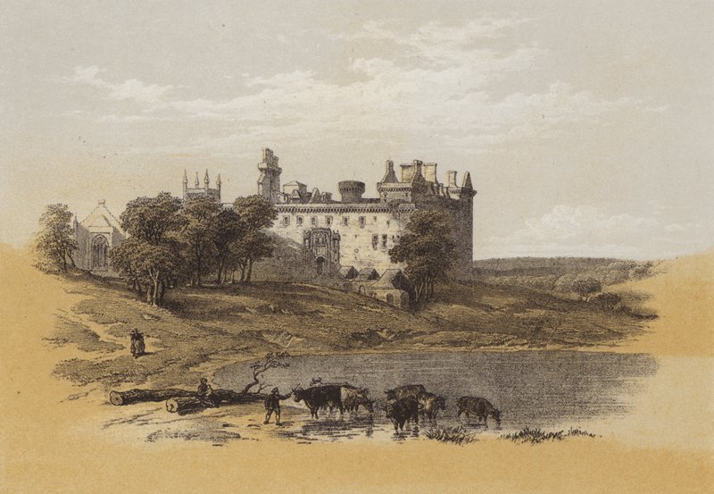 Linlithgow Palace (chromolitho) av after David Roberts