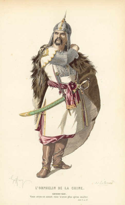 The Orphan of China, Genghis-Khan av after Edmond A.F. Geffroy