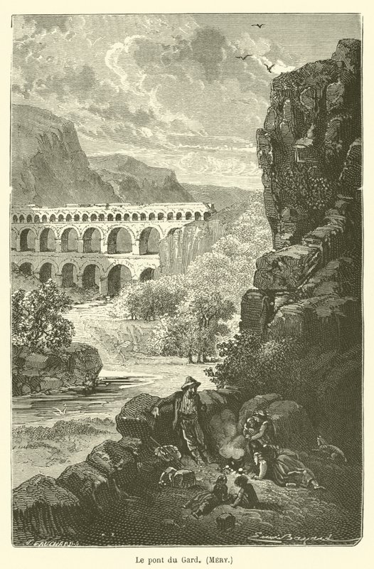Pont du Gard, Mery av after Emile Antoine Bayard