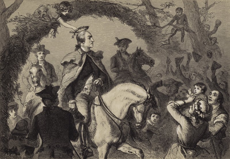 Angelica Etter å ha kronet Washington av after Felix Octavius Carr Darley