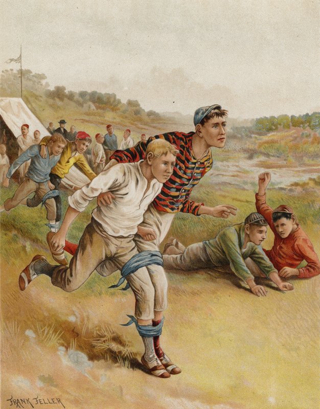 Et trebent løp (chromolitho) av after Frank Feller