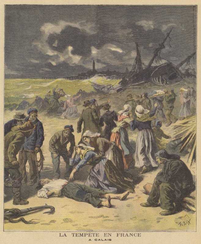 Stormer ved Calais av after Frederic Theodore Lix