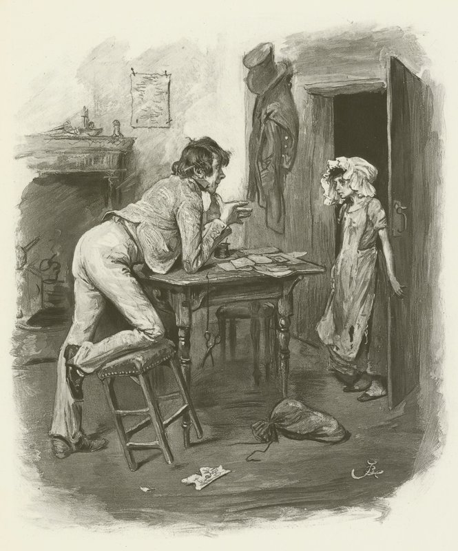 Dick Swiveler og marsjoninnen av after Frederick Barnard