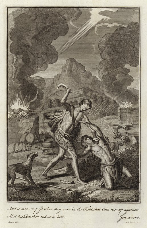 Kain dreper Abel av after Gerard Hoet
