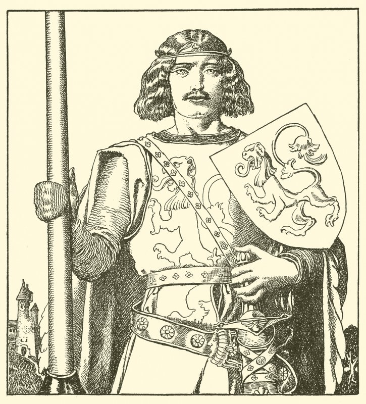 Sir Tristram fra Lyonesse av after Howard Pyle