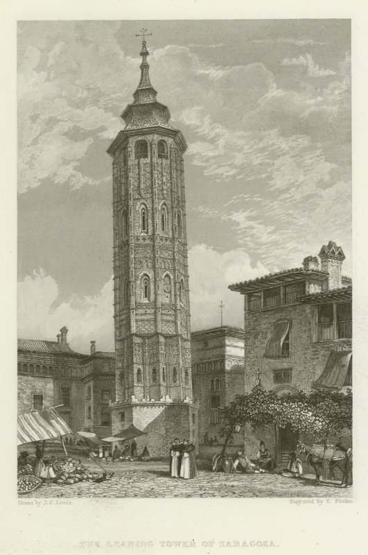 Det skjeve tårnet i Saragoza av after John Frederick Lewis