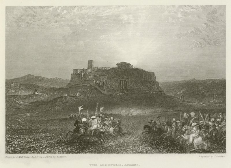 Akropolis, Athen av after Joseph Mallord William Turner
