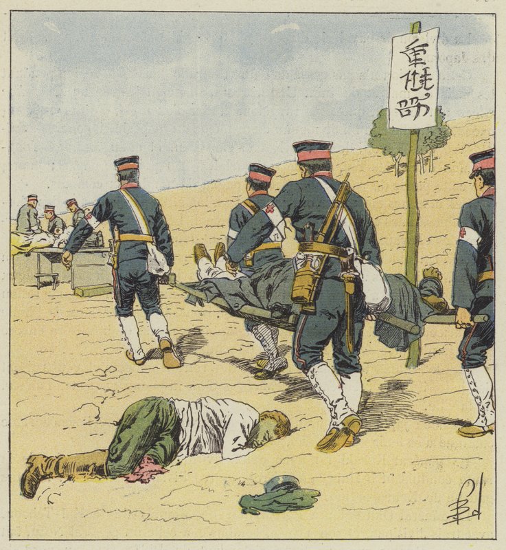 Japanske bårebærere av after Louis Charles Bombled