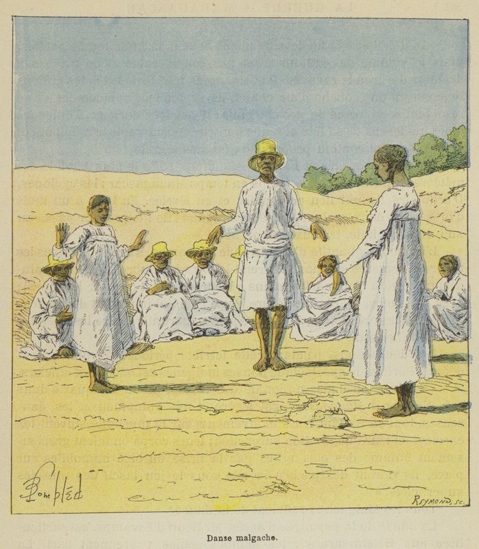 Madagaskisk dans av after Louis Charles Bombled