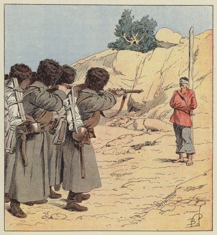 Henrettelse av en japansk spion av after Louis Charles Bombled