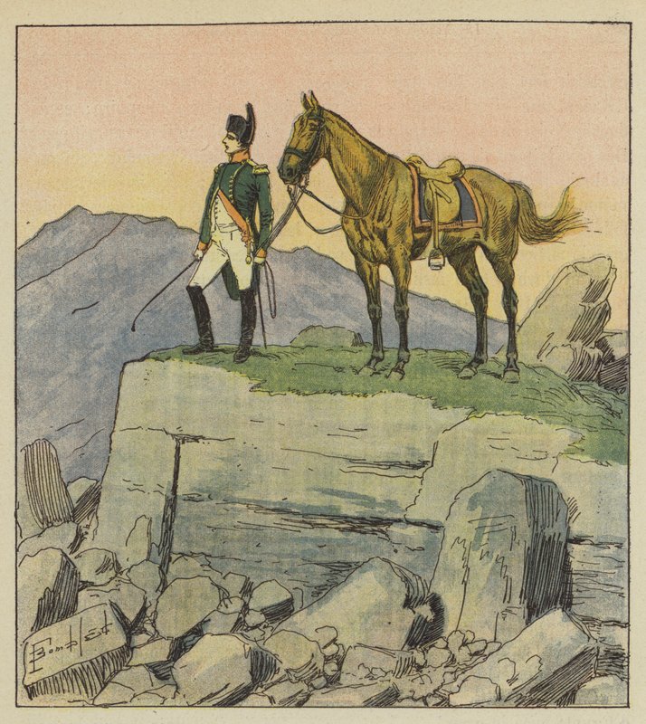 Keiseren midt i ruinene av after Louis Charles Bombled