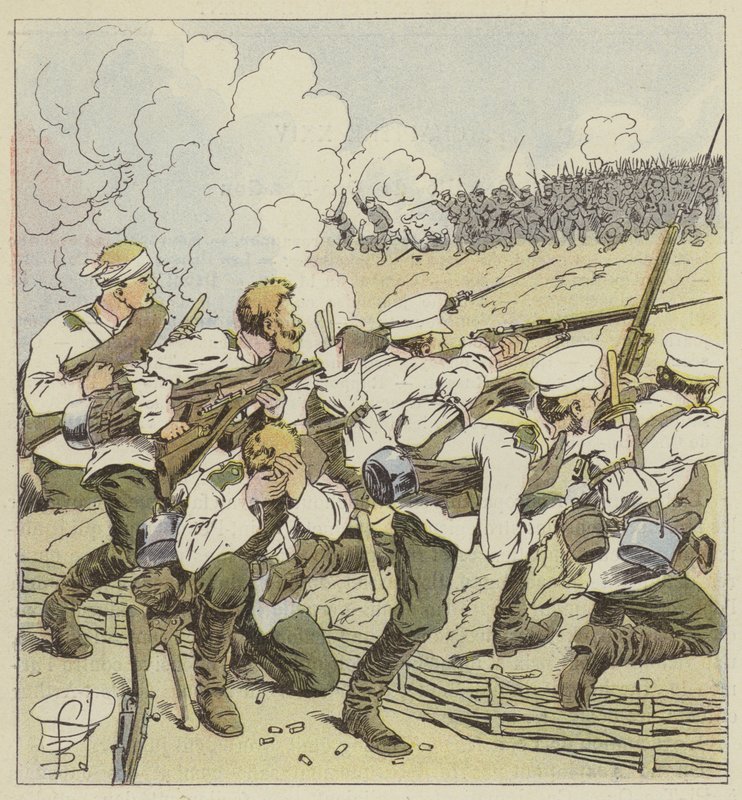 Sibirske trefninger i Vafangou av after Louis Charles Bombled
