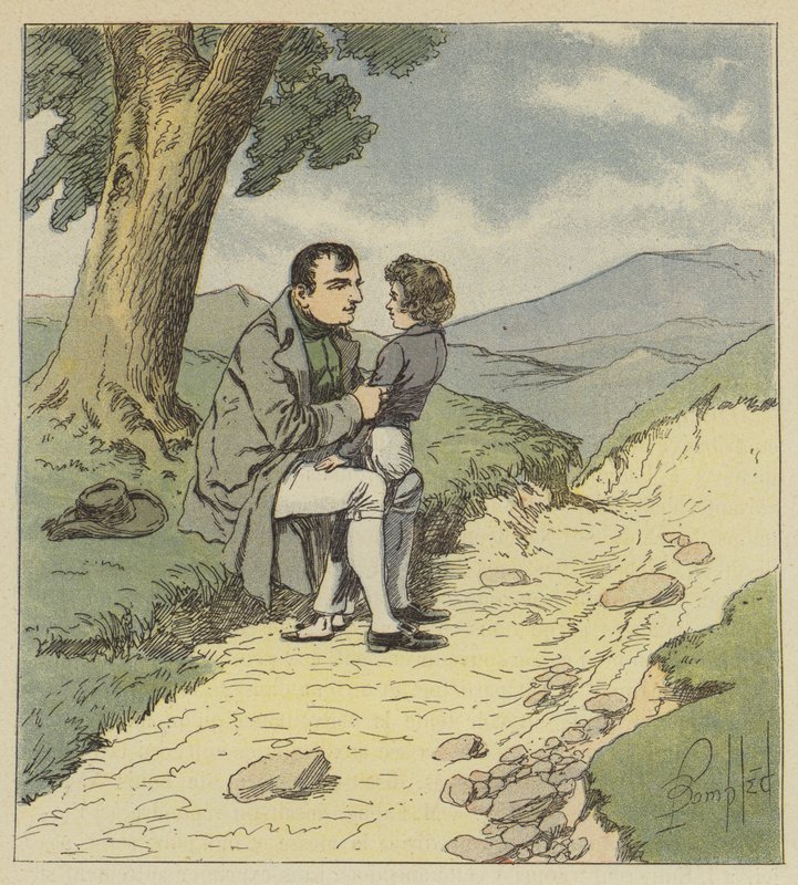 Napoleon og Tristan de Montholon av after Louis Charles Bombled