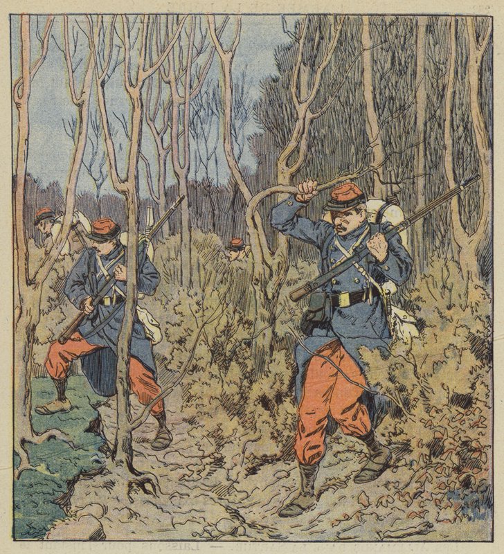 Våre soldater i skogen av after Louis Charles Bombled
