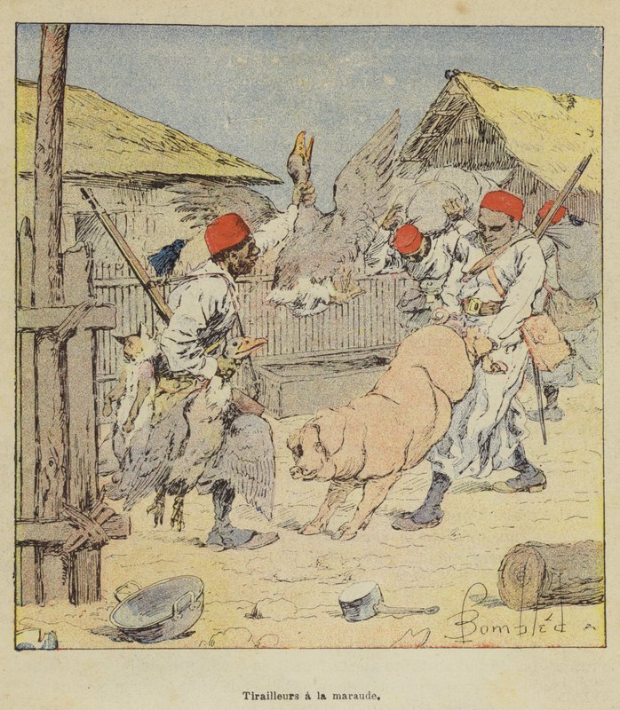 Plyndrende trefninger av after Louis Charles Bombled