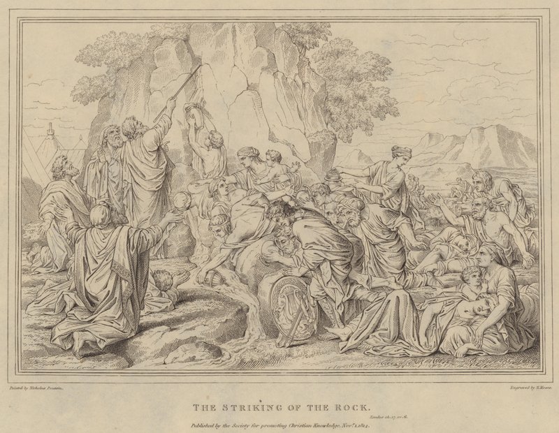Klippens slag, Exodus av after Nicolas Poussin