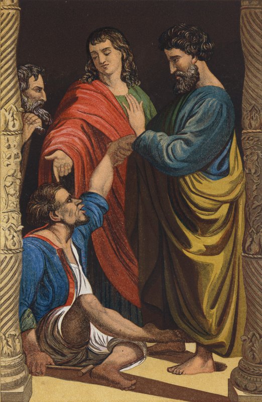 Peter og Johannes helbreder den lamme mannen av after Raphael