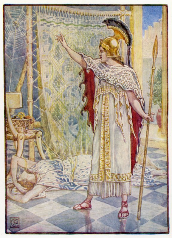 Hun forandret henne til en edderkopp av after Walter Crane