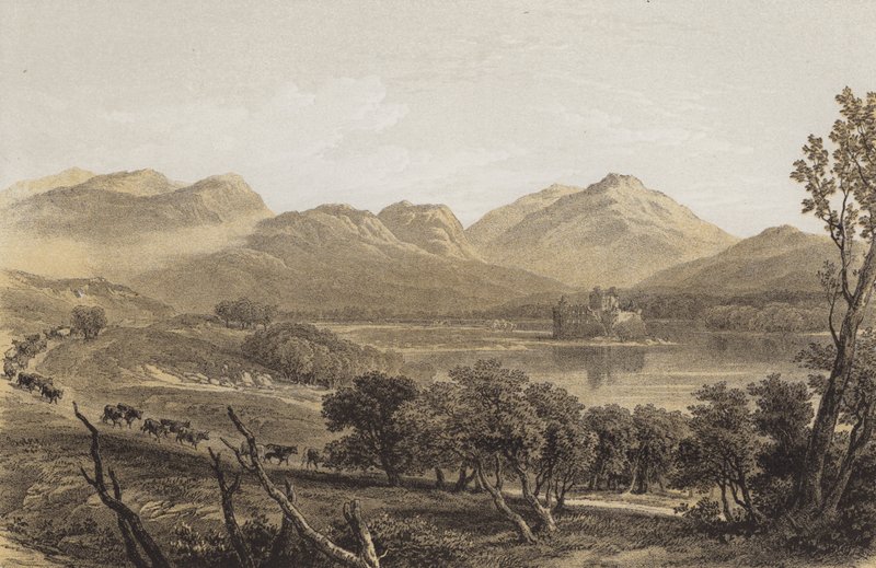 Kilchurn Castle (chromolitho) av after William Leighton Leitch